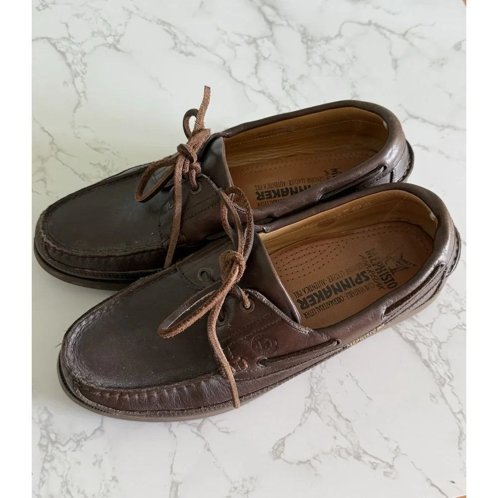 MEPHISTO Hurrikan Spinnaker Boat Shoes Loafers 10.5 US Mens Brown Leather